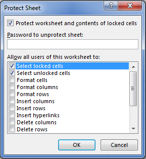 Password to unprotect sheet