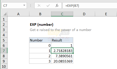 مثال تابع exp