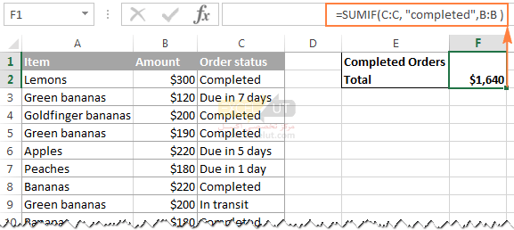 Calculating the conditional sum in Excel