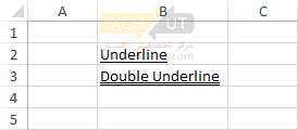 underline و double underline